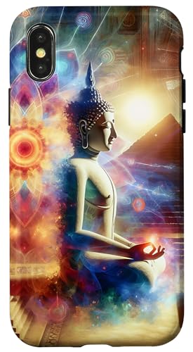 Buddha mit Pyramiden und heiliger Geometrie Hülle für iPhone X/XS Buddha mit Pyramiden und heiliger Geometrie Hülle für iPhone X/XS von Zen Creations