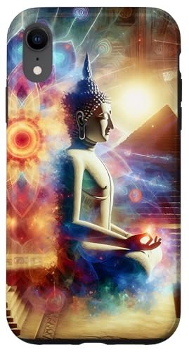 Buddha mit Pyramiden und heiliger Geometrie Hülle für iPhone XR von Zen Creations