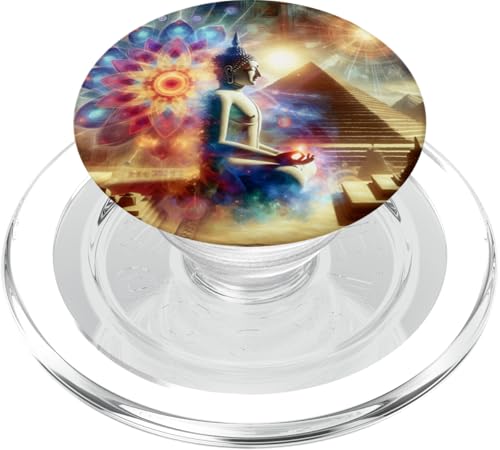 Buddha mit Pyramiden und heiliger Geometrie PopSockets PopGrip für MagSafe Buddha mit Pyramiden und heiliger Geometrie PopSockets PopGrip für MagSafe von Zen Creations