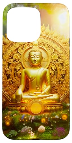 Goldener Buddha Hülle für iPhone 15 Pro Max von Zen Creations