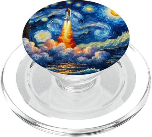 Shuttle-Start Sternenmondnacht PopSockets PopGrip für MagSafe Shuttle-Start Sternenmondnacht PopSockets PopGrip für MagSafe von Zen Creations