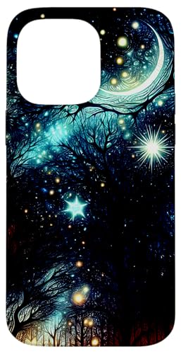 Sternenmondnacht im dunklen Wald Hülle für iPhone 14 Pro Max von Zen Creations