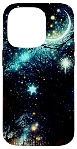 Sternenmondnacht im dunklen Wald Hülle für iPhone 14 Pro von Zen Creations