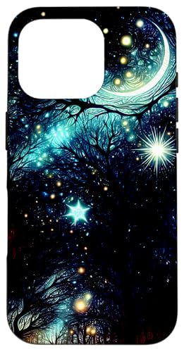 Sternenmondnacht im dunklen Wald Hülle für iPhone 16 Pro von Zen Creations