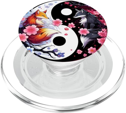 Kitsune Sakura Blumenblüte in Ying Yang Sakura Ästhetik PopSockets PopGrip für MagSafe Kitsune Sakura Blumenblüte in Ying Yang Sakura Ästhetik PopSockets PopGrip für MagSafe von Zen Sakura Design