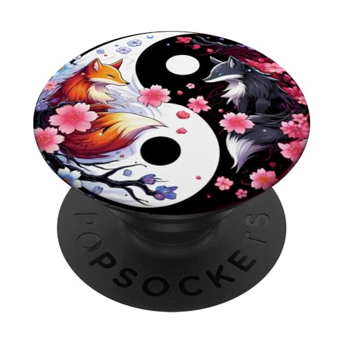 Kitsune Sakura Blumenblüte in Ying Yang Sakura Ästhetik PopSockets Klebender PopGrip Kitsune Sakura Blumenblüte in Ying Yang Sakura Ästhetik PopSockets Klebender PopGrip von Zen Sakura Design