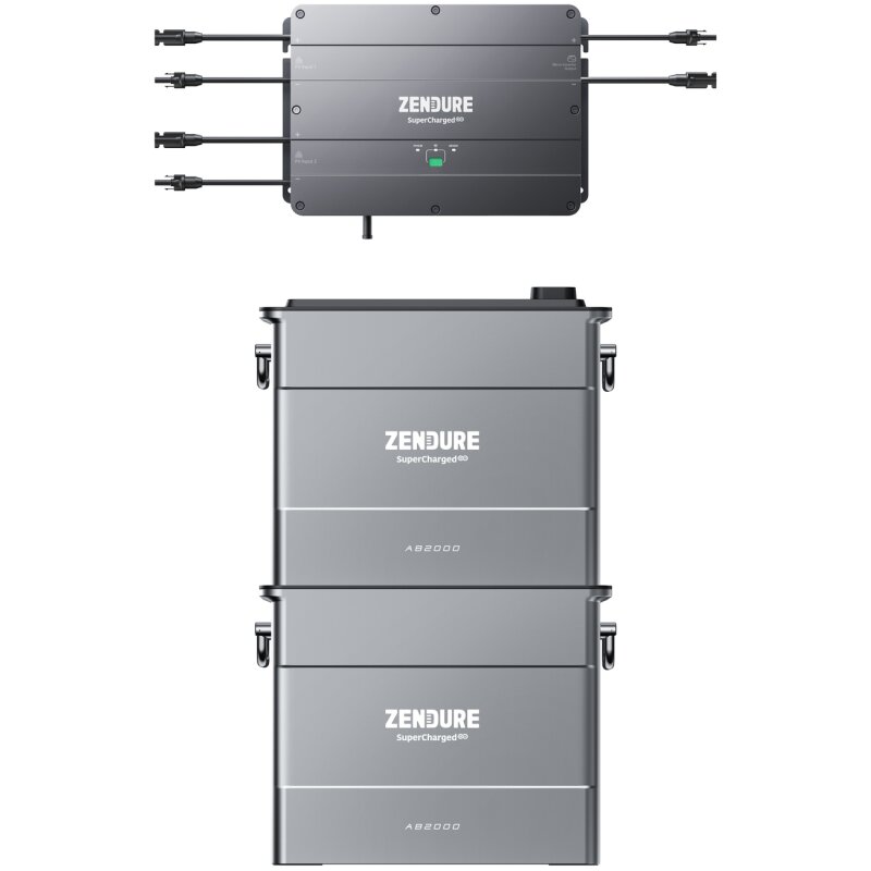 2x Zendure AB2000 SolarFlow Set mit PV-Hub 1200 48V 80Ah 3840Wh von Zendure