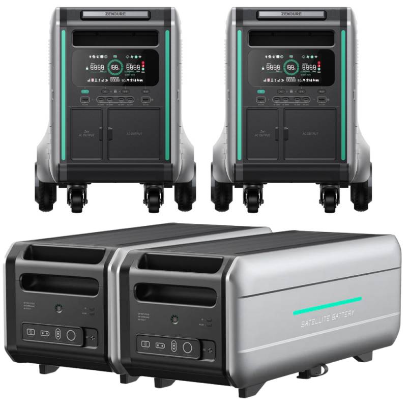 2x Zendure Powerstation SuperBase V6400 + 2x Satellitenbatterie 25,4 kWh mit 0% MwSt nach §12 Abs. 3 UstG von Zendure