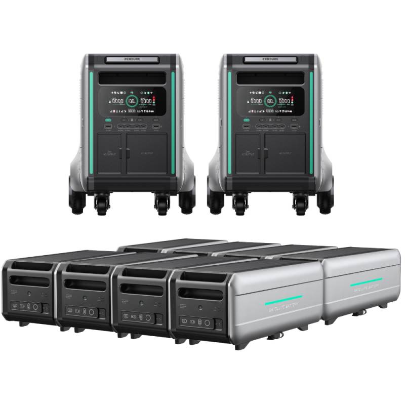 2x Zendure Powerstation SuperBase V6400 + 8x Satellitenbatterie 64 kWh mit 0% MwSt nach §12 Abs. 3 UstG von Zendure