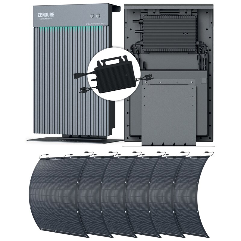 Zendure Balkonkraftwerk 1260W inkl. AiO 2,4kWh Speicher + Flexible Module mit 0% MwSt nach §12 Abs. 3 UstG Zendure Balkonkraftwerk 1260W inkl. AiO 2,4kWh Speicher + Flexible Module mit 0% MwSt nach §12 Abs. 3 UstG von Zendure