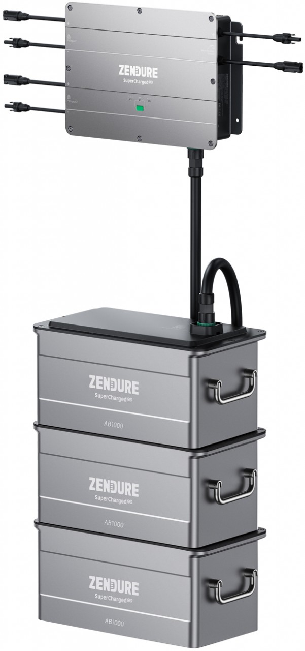 Zendure SolarFlow Set mit 3x Akku 48V / 60Ah / 2.880Wh Speichersystem für Balkonkraftwerke / Mini PV- Anlagen Zendure SolarFlow Set mit 3x Akku 48V / 60Ah / 2.880Wh Speichersystem für Balkonkraftwerke / Mini PV- Anlagen von Zendure