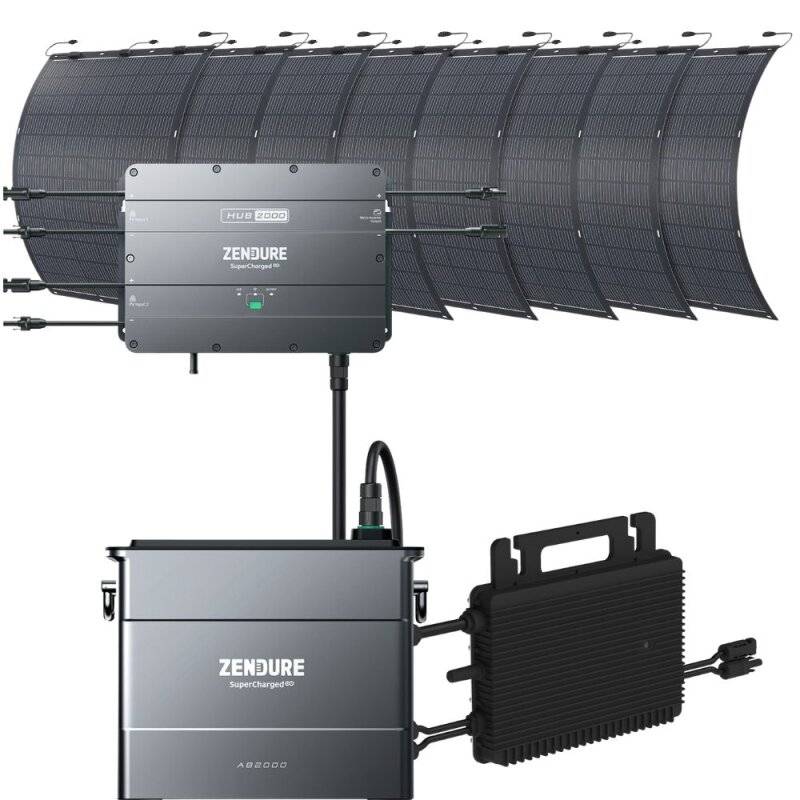 Zendure SolarFlow2000 1x AB2000 + Wechselrichter + 8x 210W Solarpanel von Zendure
