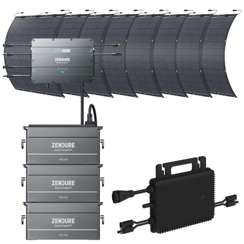 Zendure SolarFlow2000 3x AB1000 + Wechselrichter + 8x 210W Solarpanel 0% MwSt nach §12 Abs. 3 UstG Zendure SolarFlow2000 3x AB1000 + Wechselrichter + 8x 210W Solarpanel 0% MwSt nach §12 Abs. 3 UstG von Zendure