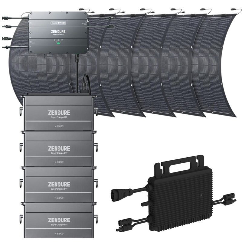 Zendure SolarFlow2000 4x AB1000 + Wechselrichter + 6x 210W Solarpanel 0% MwSt nach §12 Abs. 3 UstG Zendure SolarFlow2000 4x AB1000 + Wechselrichter + 6x 210W Solarpanel 0% MwSt nach §12 Abs. 3 UstG von Zendure