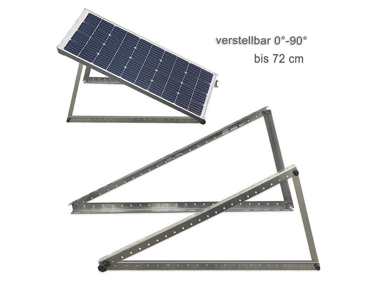 Zenit Energy GmbH Quick bis 72 cm Solarmodul-Halterung, (2x Montagedreieck, 6x Sterngriffe, 6x Flügelmuttern, flexibel durch div. Bohrungen und Langlöcher) von Zenit Energy GmbH