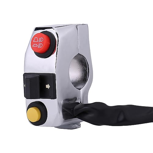 Zenith Aur 7/8 "Motorrad-Lenker-Steuersc halter wetterfest mit Horn-Turn-hohe Low-Beam-Steuerung Universal für Elektro fahrräder ATVs Roller (Elektropliert) von ZenithAur