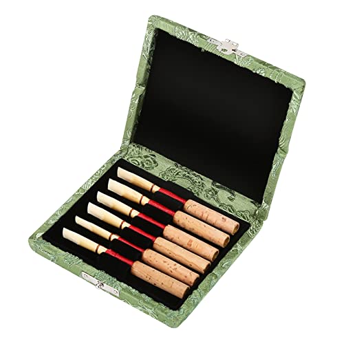 ZenithAur Oboenkoffer, Aufbewahrungsbox aus Seidenstoff aus Holz für 6 Oboen aus Ahorn (Grün) von ZenithAur