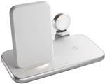 Zens Aluminium Series 10,20cm (4) 1 Stand + Watch + 45W Ladegerät 2x 10W Qi weiß (ZEDC15W/00) von Zens