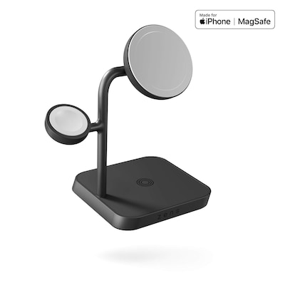 Zens Aluminium Series 4 in 1 Wireless MagSafe Charger + Watch - schwarz von Zens