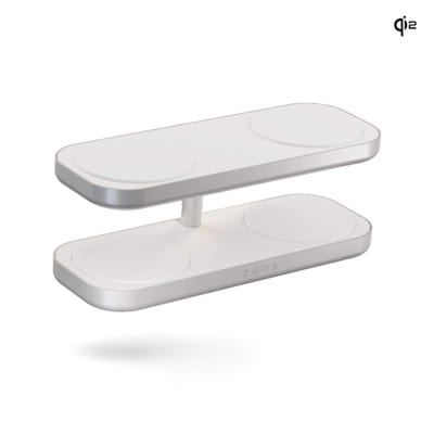 Zens Aluminium Series Quattro Wireless Charger Pro 4 mit Netzteil 65W Qi2 weiß von Zens
