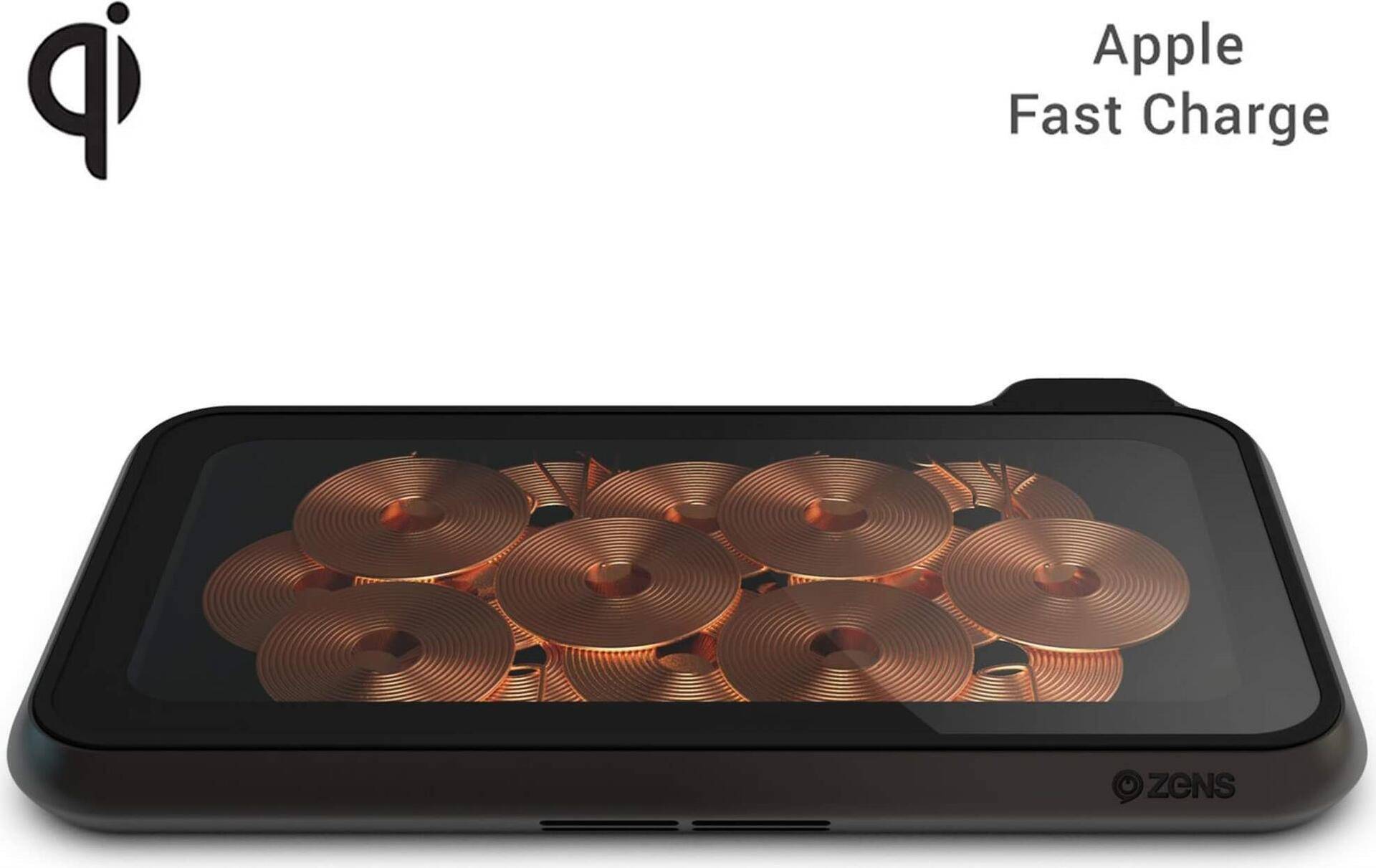 Zens Liberty Series Glass Edition - Wireless Charger - 16-Spulen 2x 15W Qi schwarz glas (ZEDC09G/00) von Zens