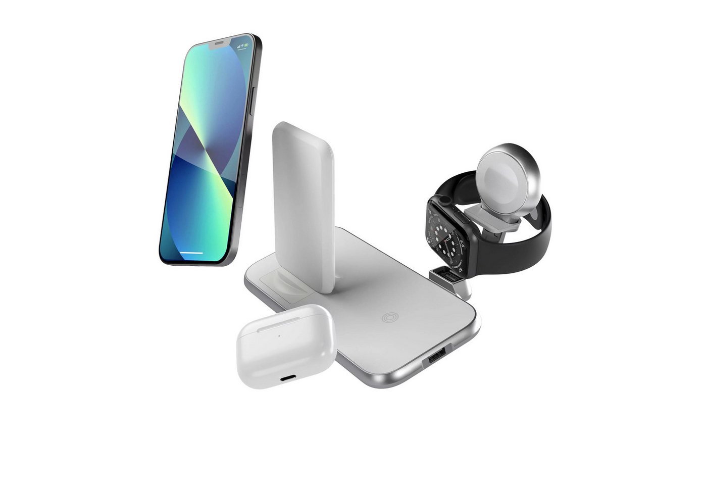 Zens Stand+Watch Wireless Charger (Für 1 Telefon, Apple AirPods + Apple Watch) von Zens