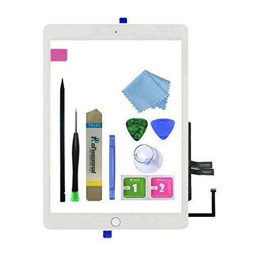 Zentop Touchscreen-Digitizer für weiÃŸes iPad der 6. Generation, 2018, A1893, A1954, teil mit Home-Taste, Kamera-Halterung, vorinstallierter Klebstoff, Werkzeug--Set. von Zentop
