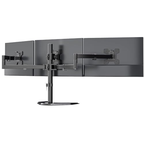 Schreibtisch-Monitorhalterung, Der Monitorständer for drei Bildschirme trägt Monitore bis zu 27 Zoll mit einer maximalen Kraft von 10 kg pro Kopf, Verbessern Sie Ihr Desktop-Setup Schreibtisch-Monitorhalterung, Der Monitorständer for drei Bildschirme trägt Monitore bis zu 27 Zoll mit einer maximalen Kraft von 10 kg pro Kopf, Verbessern Sie Ihr Desktop-Setup von Zephyria