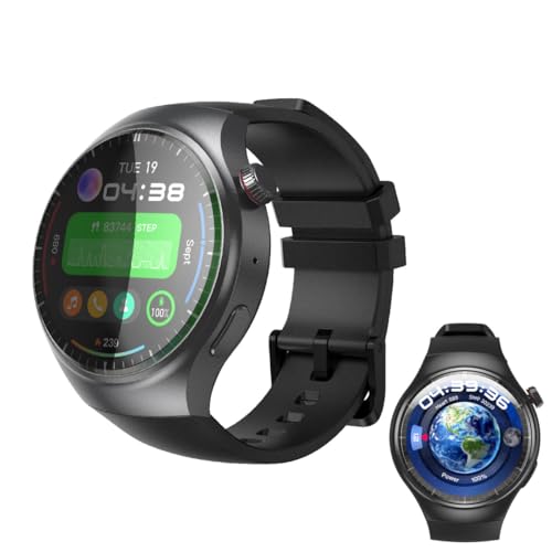Zephyrion 4G Android Smartwatch Telefon GPS Sportuhr, Echtzeit-Navigation, 2 GB RAM 16 GB ROM, 3,6 cm AMOLED-Touchscreen, Fitness-Aktivitätstracker mit Herzfrequenz, WiFi/SIM (Schwarz) von Zephyrion
