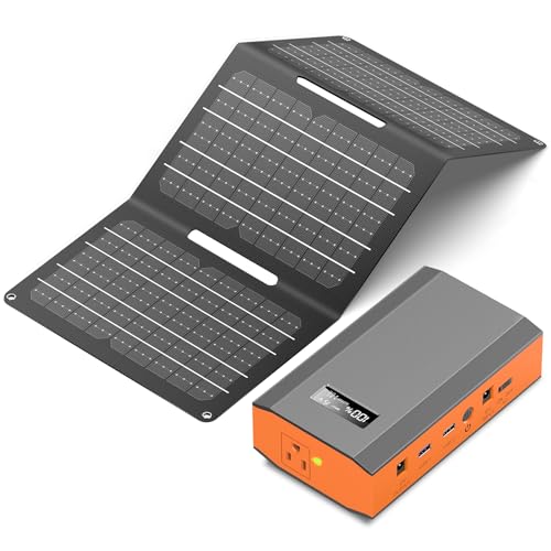 Tragbare Powerbank mit AC-Steckdose, 65 W 110 V, externer Akku 24000 mAh, tragbares Ladegerät mit faltbarem 30-W-Solarpanel, Netzteil für Zuhause, Camping, Reisen Tragbare Powerbank mit AC-Steckdose, 65 W 110 V, externer Akku 24000 mAh, tragbares Ladegerät mit faltbarem 30-W-Solarpanel, Netzteil für Zuhause, Camping, Reisen von ZeroKor