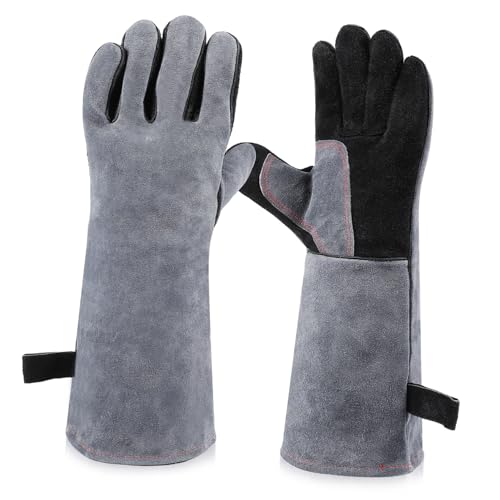 Zerodeko 1 Paar Schweißerhandschuhe handgelenkschutz ofenhandschuhe Arbeiterhandschuhe Hitzeschutzhandschuhe Schweißhandschuhe Arbeitshandschuhe Handschützer Schweißwerkzeug Rinderspalthaut von Zerodeko