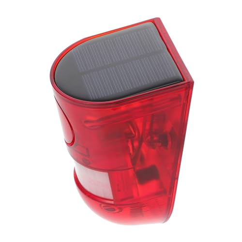 Zerodeko 1 Stück Solarbetriebene Sicherheitsleuchte mit Blitzwarnlicht Bewegungsmelder für Außenbereiche als Diebstahl Alarm für Höfe von Zerodeko