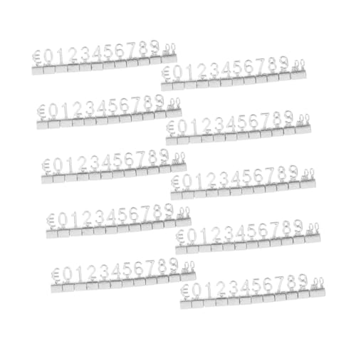 Zerodeko 10 Sets Metall Preismarkenschilder Einzelhandels Anzeigewürfel Zahlen Zahlen Preistafeln Theken Preisblöcke Werbenummernschild Metall Preisschildblock Preisblock von Zerodeko
