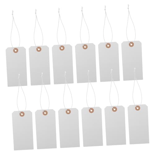 Zerodeko 100 Stück Geschenkanhänger aus leerem Papier schmucklos hängend Schlüssel Draht Stichworte leere Geschenkanhänger Tags für Kleidung Tags für Geschenktüten Weiß von Zerodeko