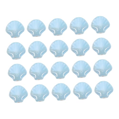 Zerodeko 20 Stück Autodekorationsperlen Handgefertigte Porzellanperlen Diy Perlen Schmuckherstellung Herstellung Von Perlenschmuck-schlüsselanhängern Runde Porzellanperlen Sky-blue Keramik von Zerodeko