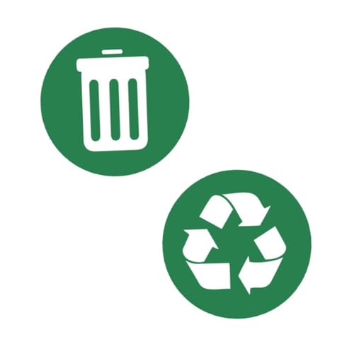 Zerodeko 2Stücke Mülltrennungsaufkleber Teilig Selbstklebende Etiketten für Mülleimer Recycling zur Abfallklassifizierung Einfache Anwendung zur Umweltfreundlicher von Zerodeko