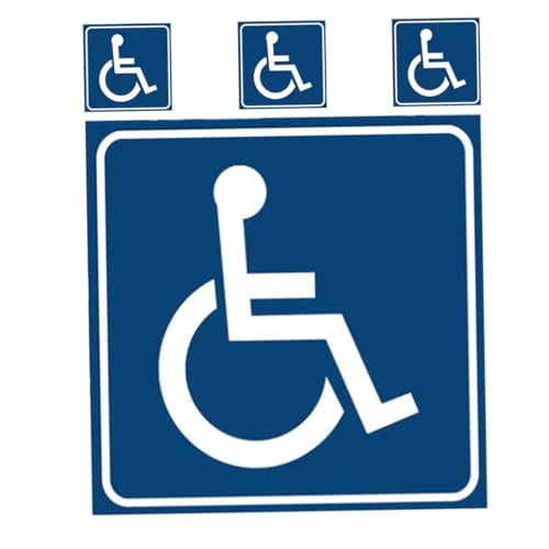 Zerodeko 4 Stück Rollstuhl -zugangsschild Behindertenaufkleber Warnaufkleber Für Allergiker Parkaufkleber Aufsteckbarer Sitz Für Elektroroller Aufkleber Mit Behinderung Vinyl Blue von Zerodeko