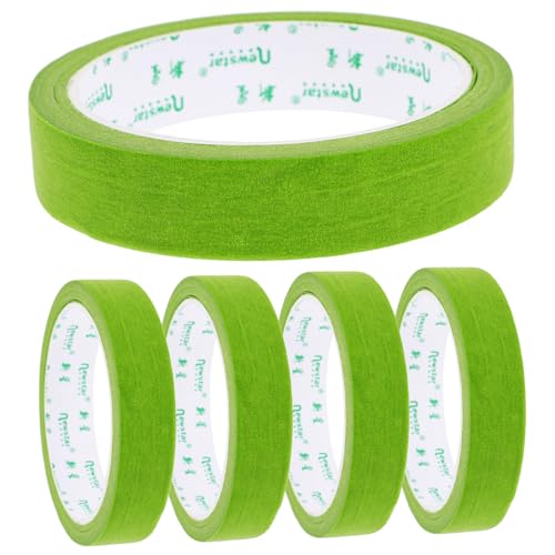 Zerodeko 5 Stück Abdeckband Kunst Maske Weißes Nadelstreifenband Bunt Abklebeband Farbe Vinyl Auto Klebeband Farbig Beschriftungsband Sprühen Dünn Abdeckung Maskierung Malen Green Papier von Zerodeko