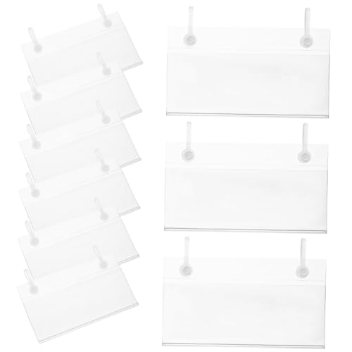 Zerodeko 50 Stück Preisschild Hängen Haken Hängend Regaletiketten Zeichen Anzeige Inhaber Klein Regal -label -halter Schildhalter Körbe Etiketten Streifen Etikettenhalter Markt Pvc Weiß von Zerodeko