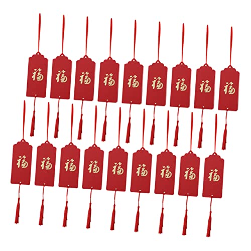 Zerodeko Grußkarten 30St Neujahrs-Tag kreatives schreiben creative writing dekorativer Kartenanhänger Krippendekor Ornament das Geschenk hängende Tags Garten-Tags Weihnachtsbaum rot von Zerodeko