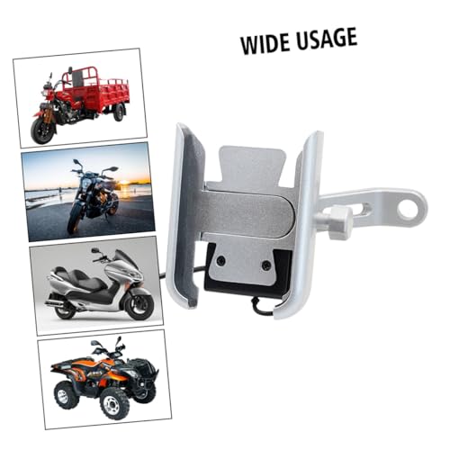Zerodeko Motorcycle Phone Holder USB Charger Aluminiumlegierung Halterung für Handy GPS Schockfest Passend für Motorräder Atvs Scooter und Mehr Silber von Zerodeko
