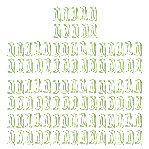 100 Stück Büroklammern Niedliche Büroklammern Einzigartige PinguinformGalvanikverfahren Leichte Tragbare Büroklammer aus Metall Niedliche Büroklammern Pinguin von Zerodis