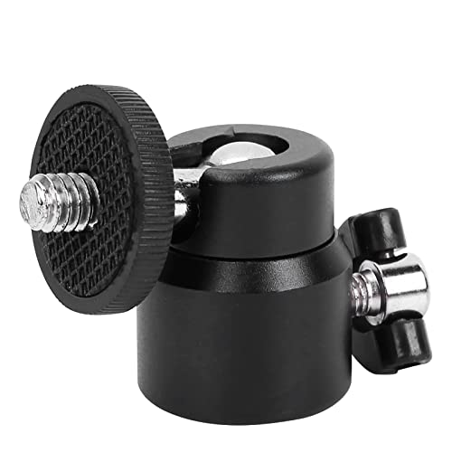 360 ° Rotation, Aluminiumlegierung Anti-Schlittenkugel-Kopf mit Kunststoffverriegelungsknopf, für DSLR-Kamera-Camcorder, Leichtes Fotografie-Zubehör, Optionale 360-Grad-Rotation, Geeignet (Black) von Zerodis