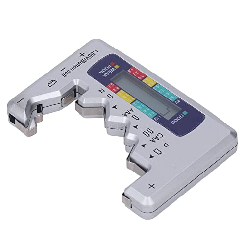 Batteriestester LCD -Bildschirmschaltfläche Batterie -Batterie Check für 1,5 V 9V Löschen von LCD Anzeige (SILVER) von Zerodis