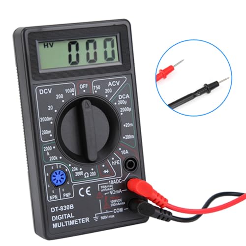 Digital Multimeter Tragbares LCD Digital Multimeter für Laboratorien Fabriken Transistor -Messung (DT-830B schwarz) von Zerodis