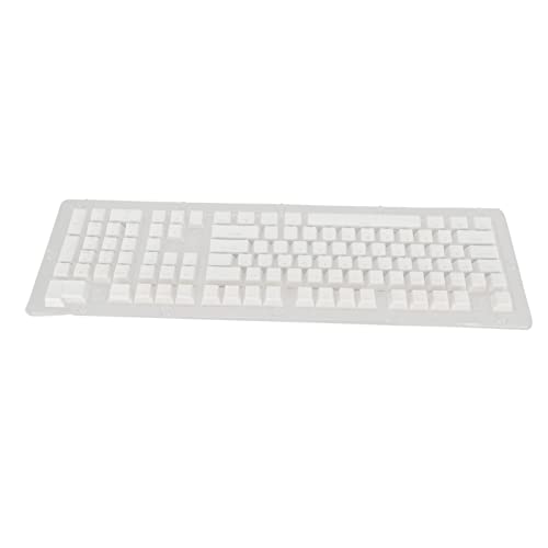 Doppelte Farbe Tastenkappen, 2 Farbe Hoch Niedrig Design Doppelschicht PBT Material PBT Tastenkappen für 61 Tasten Tastatur (Weiß) von Zerodis