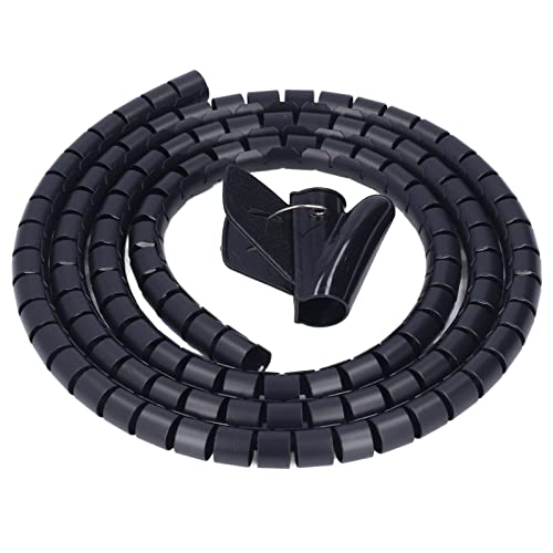 Elektrodrahtorganisator Schwarzer Spiralkabel Wrap Weckenkabel -Kabel -Kabel -Kabel -Kabel -Kabel für Home Office TV -DVD -PC -Kabel für Ohrstöpsel und Steckerkabel Geeignet (2m) von Zerodis