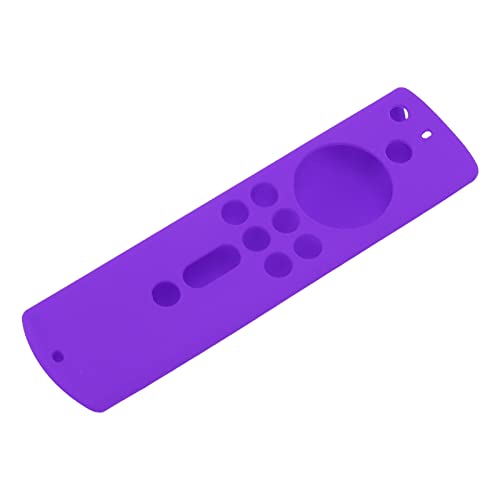 Stoßdichtes, Rutsches Silikongehäuse für Fire TV Stick 4K 2018 Fernbedienung mit Voller Zugänglichkeit, Tragbare Elektronische Geräteabdeckung für Haustierbesitzer (Purple) von Zerodis