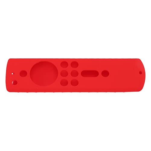Stoßdichtes, Rutsches Silikongehäuse für Fire TV Stick 4K 2018 Fernbedienung mit Voller Zugänglichkeit, Tragbare Elektronische Geräteabdeckung für Haustierbesitzer (Rot) von Zerodis