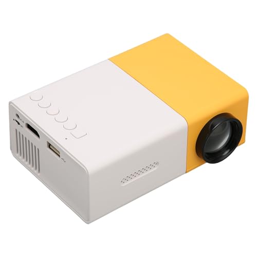 Tragbarer Projektor, Unterstützt 32G-Speicherkarte 100-240 V -HiFi-Projektor HD 1080P HD-Medienschnittstelle 200 Lm mit Fernbedienung für TV (EU-Stecker) von Zerodis